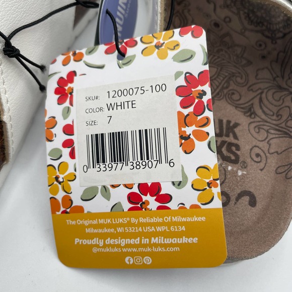 Muk Luks Women's Shayna Terra Turf Sandals White Size 7 - Picture 6 of 7